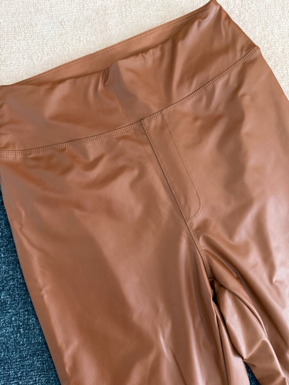 Aerie Offline High-Rise Faux Leather Leggings in Brown - Picture 5 of 11